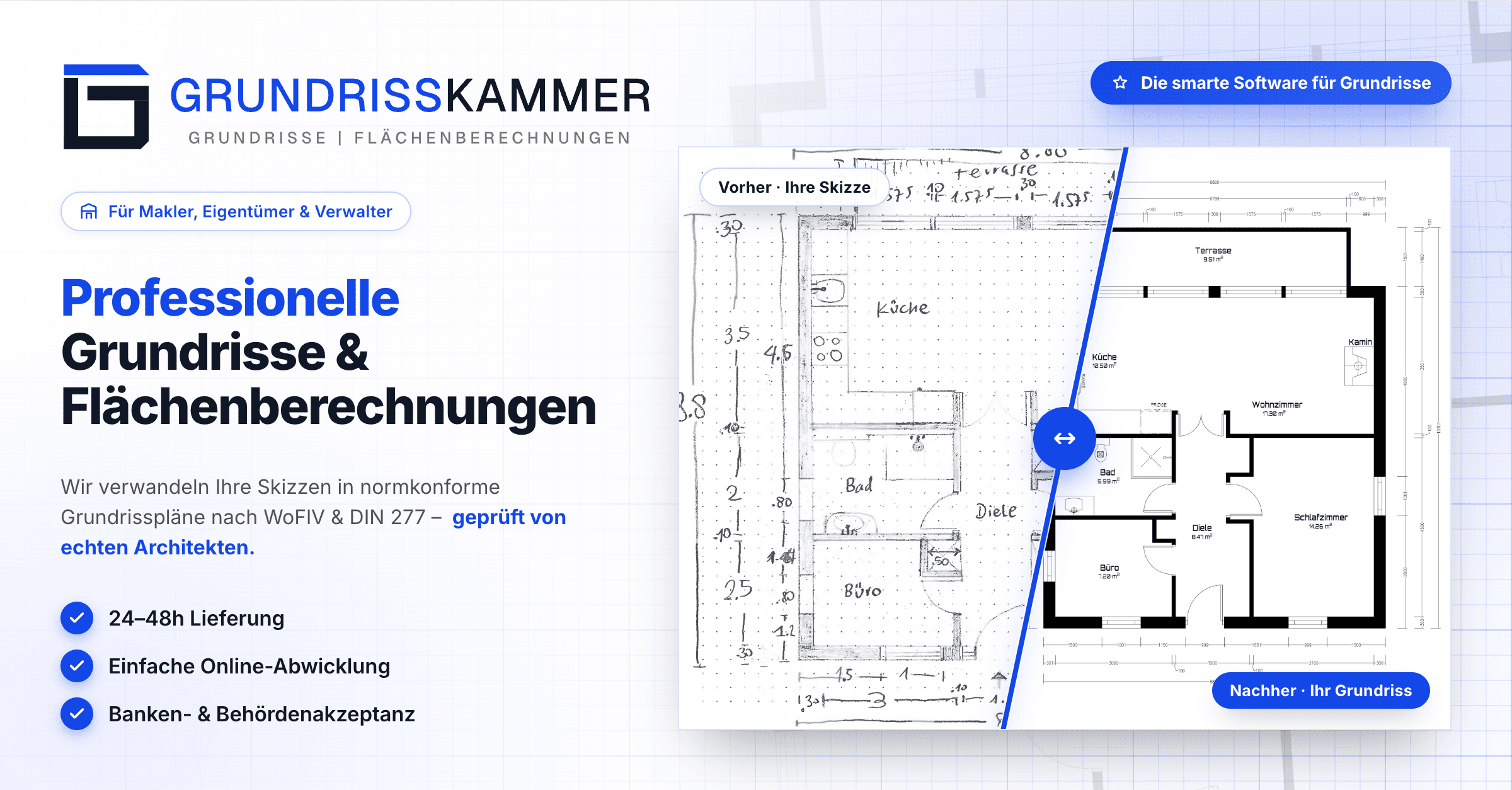 Grundrisskammer — Grundrisse und Flächenberechnungen
